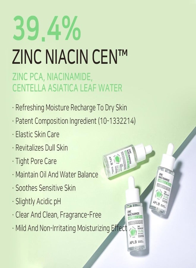 ايه بي ال بي سيروم أمبولات الزنك والنياسيناميد من APLB | ZINC NIACIN CEN™ 39.4% 1.35 أونصة سائلة / عناية بالبشرة الكورية، علاج حب الشباب، العناية بالمسام، علاج التجاعيد، تنشيط البشرة بلطف وتحسين ملمسها - Image 3